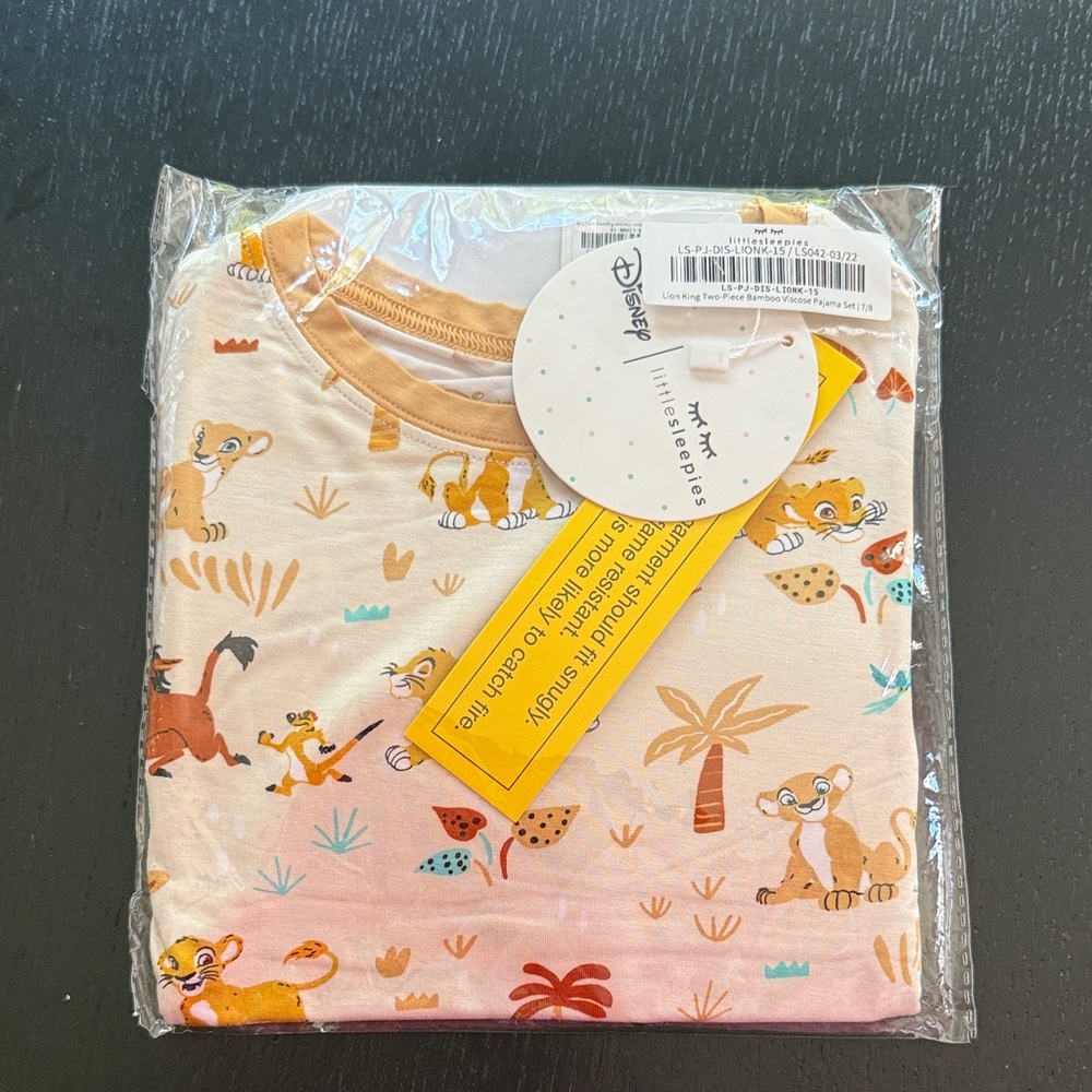 Little Sleepies Kids Pajama Set - Cream with Animal Print